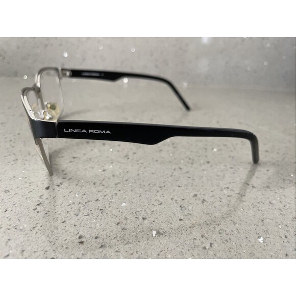 Linea Roma Eyeglasses Frames ONLY LR 3586 C2 58-17-140 Black full rim rectangle - Picture 3 of 13